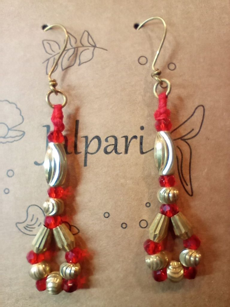 beadwork drop earrings - £12