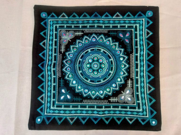 Mirror Sequined Cushion Cover - Blue - £20 Mirror Sequined Cushion Cover - Blue