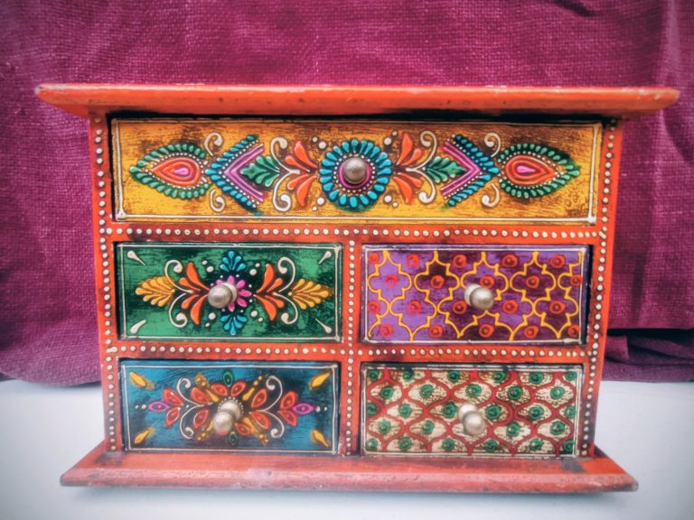 Indian miniature tabletop draw chest