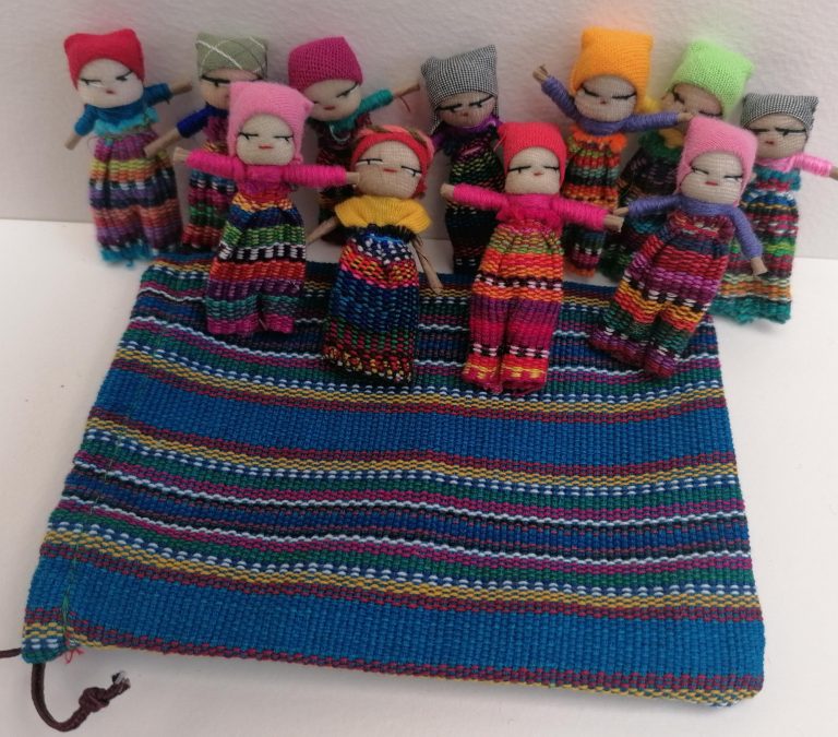 11 Guatemalan worry dolls in bag - £12 11 Guatemalan worry dolls in bag