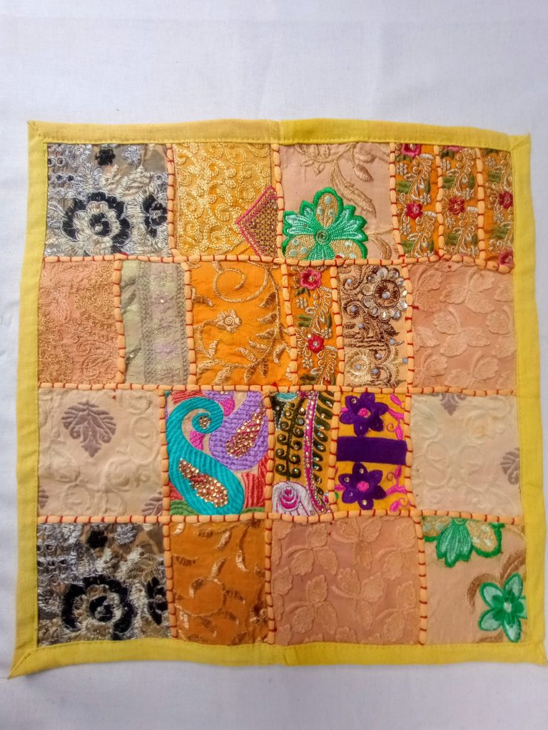 Yellow Patchwork Cushion Cover - £15 Yellow Patchwork Cushion Cover