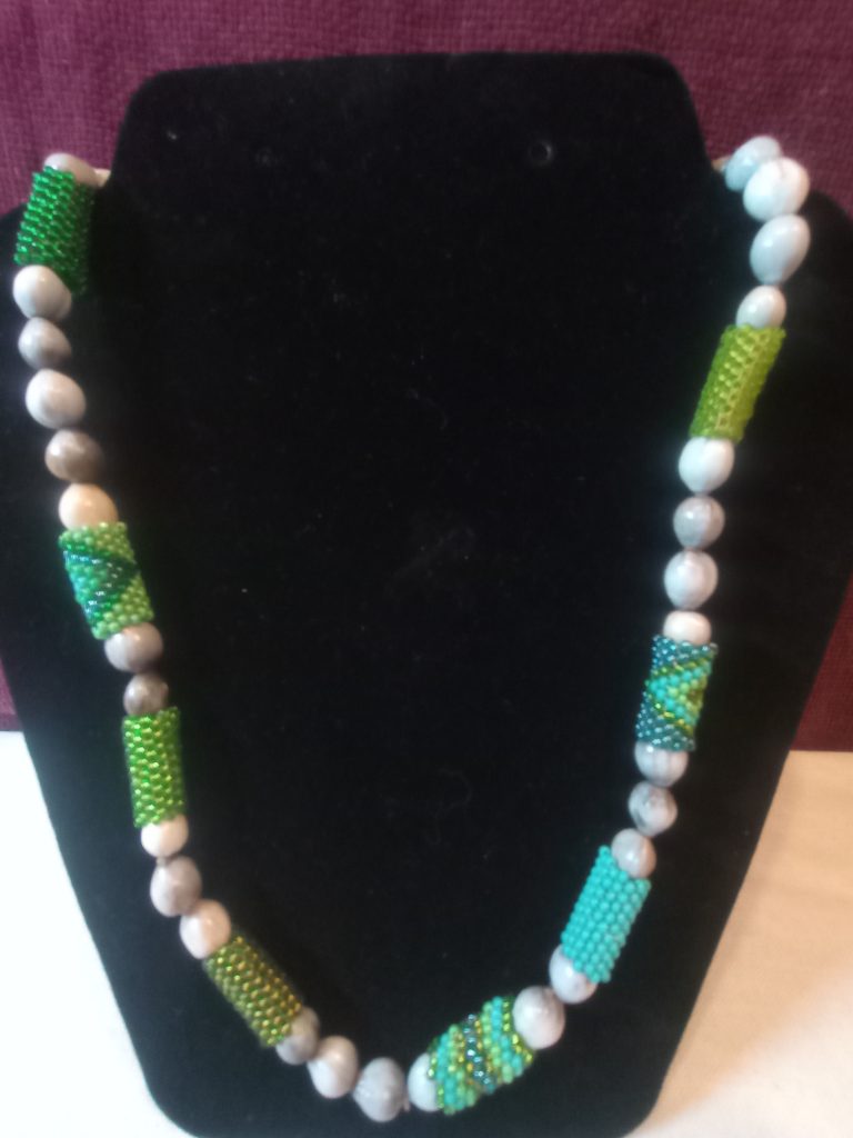Beaded South African Necklace - Green - £22 Beaded South African Necklace - Green