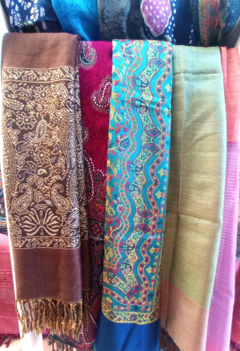 Silk Scarves on Rack