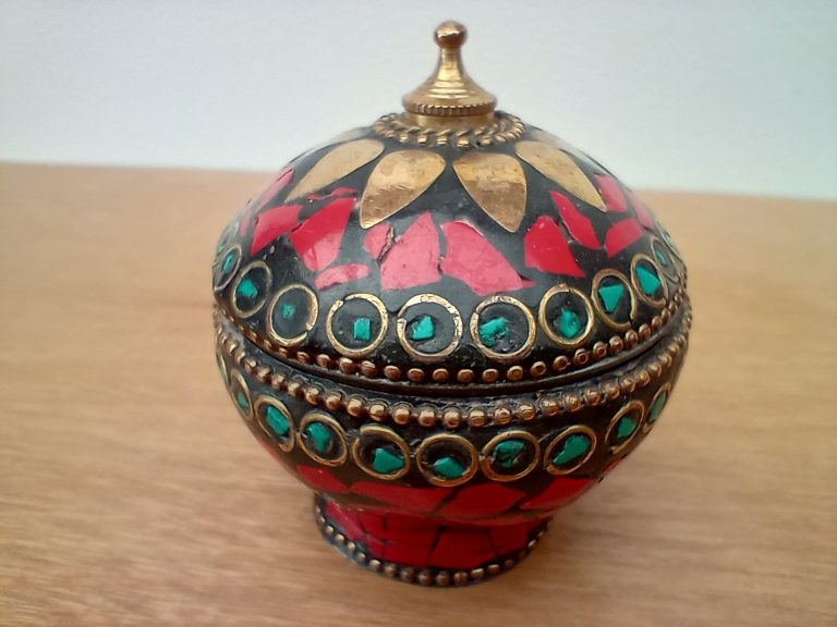 Pill Box with Red Inlay - £6