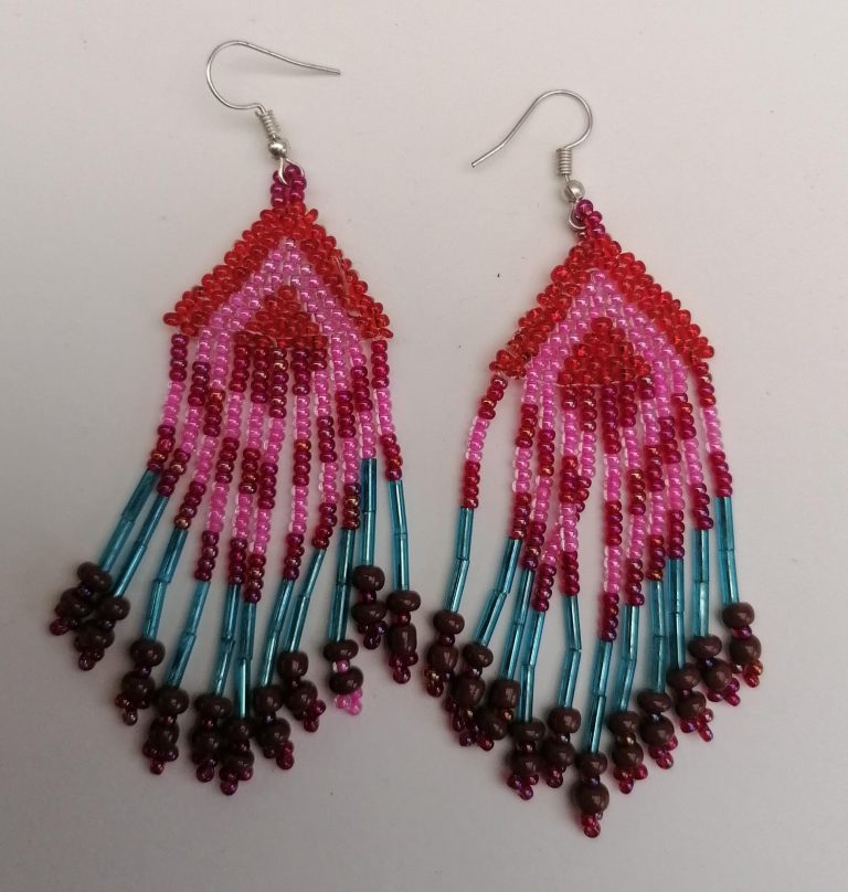 Pink, turquoise and red earrings - £12 Pink, turquoise and red earrings