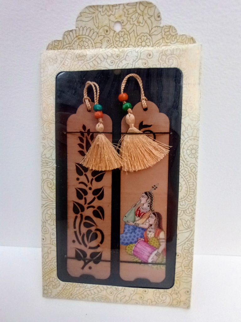 Painted Wooden Bookmarks - £6 per pair Handmade bookmarks from India