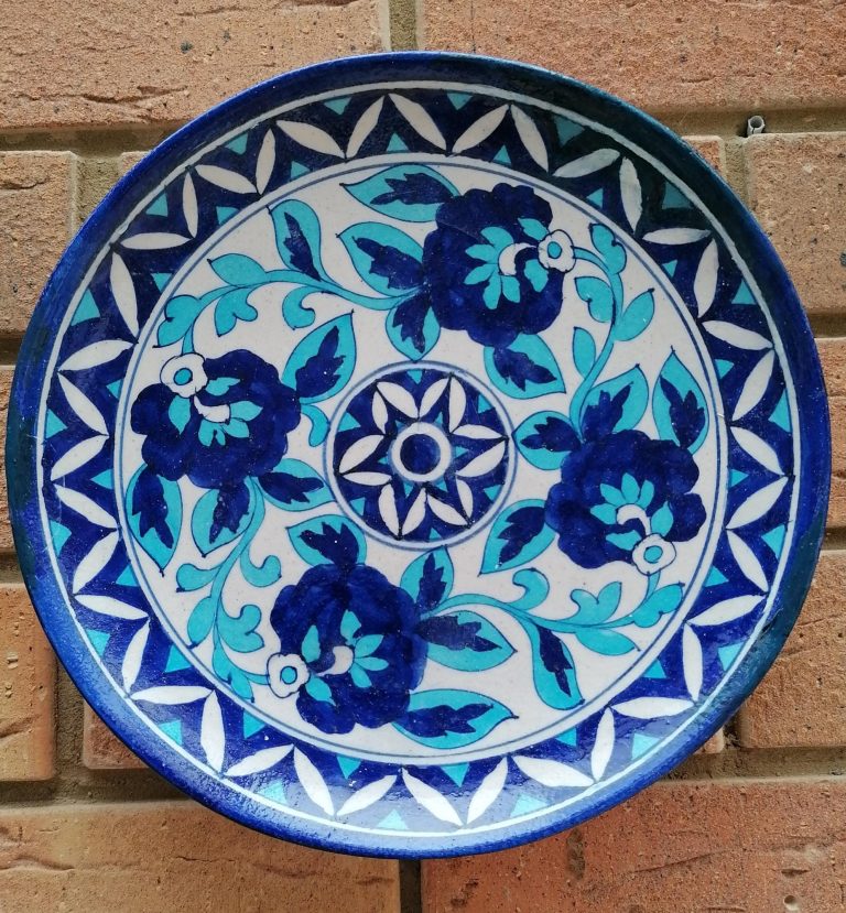 Blue pottery wall plate - £18 Blue pottery wall plate