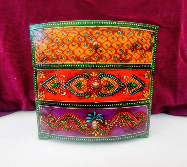 Indian miniature tabletop draw chest