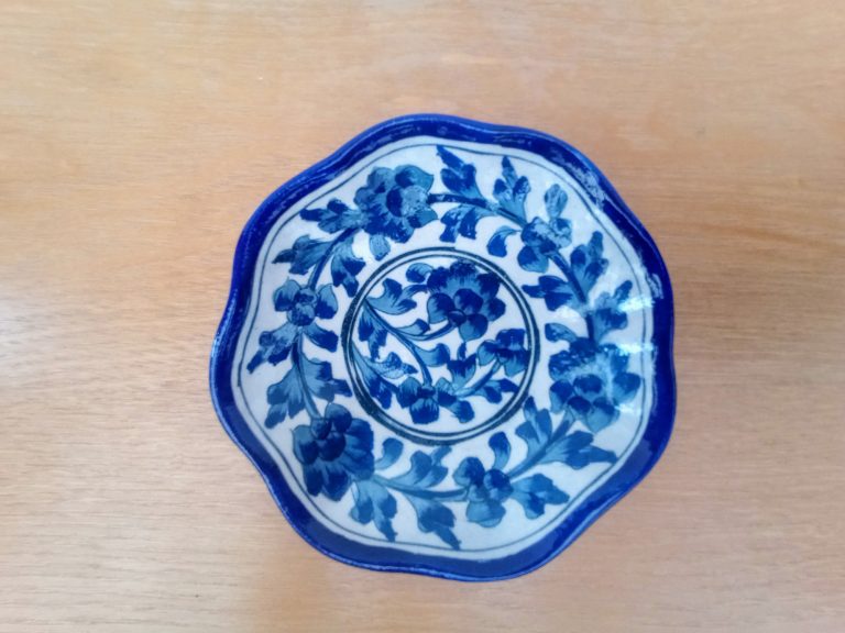 Ripple Edge Dish - White and Blue - £12