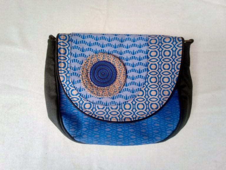 South African Handbag from Trusted Craft Design - Blue and Ecru- £75