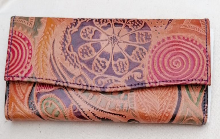 Stamped leather wallet from Bombay - £12 Stamped leather wallet from Bombay