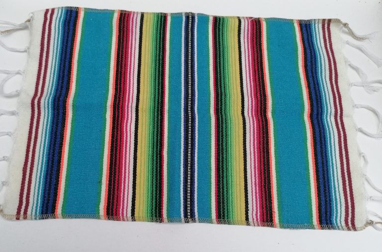 Set of 4 turquoise Mexican place mats