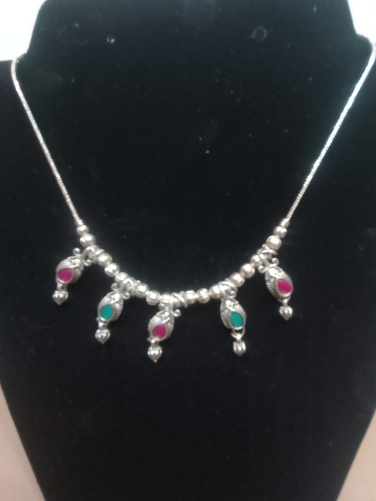 multi-stone and antique silver necklace - £30 multi-stone and antique silver necklace